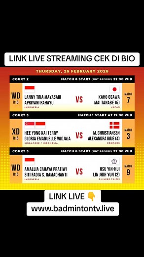 🔴 LIVE Badminton German Open 2026 Babak 16 Besar Hari ini #GermanOpen2026 #BWF #Badminton #indonesia