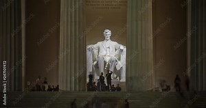 Lincoln Memorial at night - time lapse