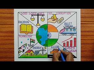 Viksit Bharat Drawing Easy And Beautiful / My Vision For India In 2047 Drawing / My Dream India