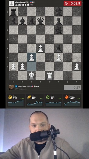 chesswithfritz vs dioneljames 1 min game | James Fritz