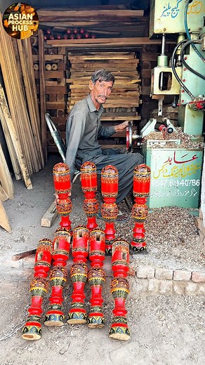 1.1M views · 6.2K reactions | Drilling Beautiful Charpai Legs | Traditional Wood Art of Punjab #fblifestyle #charpailegs #woodworking | Asian Process Hub | Facebook