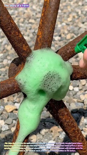 Rust Removal: Applying Cleaner to a Corroded Metal Component 🛠️✨