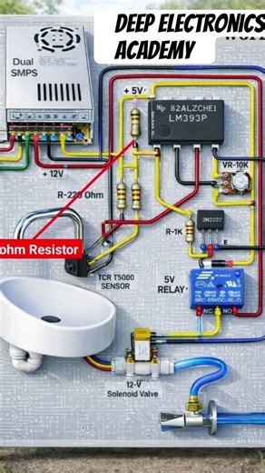 12V ऑटोमैटिक वाटर टैप कैसे बनाएं? | Smart Home Project using LM393P