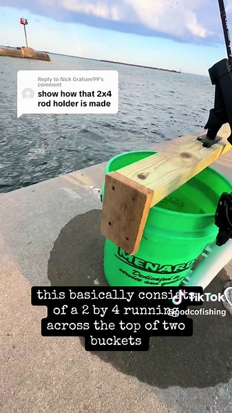 Replying to @Nick Graham99 Here is my setup for rod holders when i fish at the pier. Nothing fancy at all, but it makes for an easy affordable way to secure my rods when fishing off the bottom. I hope this is helpful. #rodholder #pierfishing #shorefishing #steelheadfishing #podcofishing