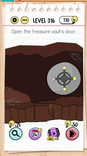 Brain Test Level 316 Answer | Open the treasure vault's door