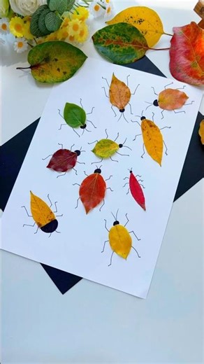 How To Make DIY Leaf Insects Craft Easy Nature Art Idea How to Make Cute Leaf Bugs at Home #shorts