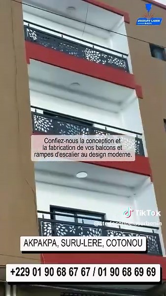 Confiez-nous la conception et la fabrication de vos balcons et rampes d'escalier au design moderne. #DecoupeLaser #Benin #Soudure