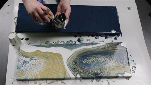 Double Tree Ring Acrylic Pour Painting