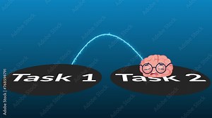 Tired Multi-Tasking Brain Switching from one task to another