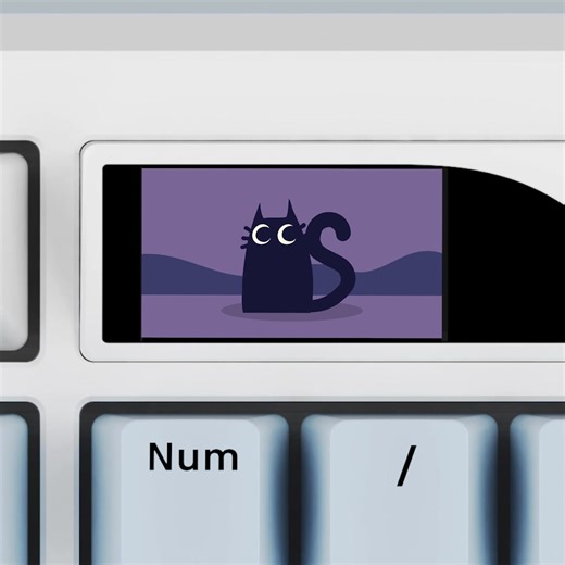 完美的鍵盤並不存ㄗ…. 小螢幕還可以放各種GIF動圖 我也有我自己的小貓咪了‘٩꒰｡•◡•｡꒱۶’ #PJ05 | POJUN