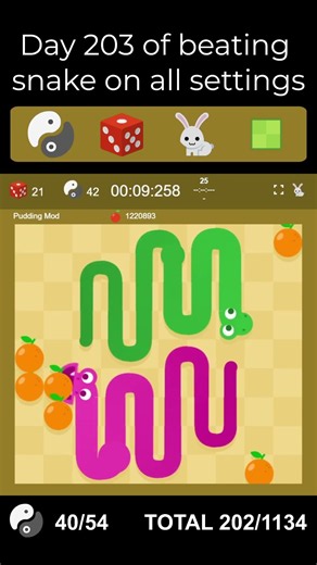 🍊 Day 203 of Beating Every Google Snake Category #googlesnake #speedrunning