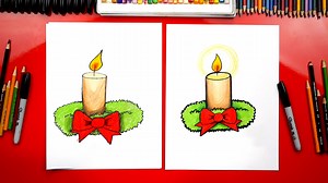 How To Draw A Christmas Candle - Art For Kids Hub -