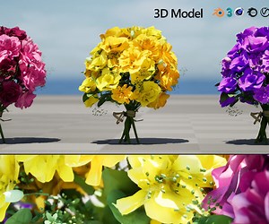 ArtStation - Vibrant Flower Bouquet 3D Model with Free Tutorial | Game Assets