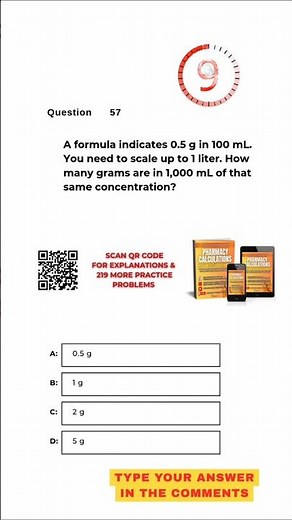 Pharmacy Calculation Questions & Answers: Question #057!