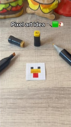 Pixel art idea 🟩⛏️🐔 #art #minecraft #pixelartideas #pixelartist #pixelart