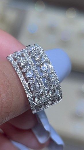 14 reactions | a beautiful diamond cigar band in a prong style setting. ✨ #fy #fyp #foryou #foryoupage #ad #love #loveislove #diamondband #diamond #labgrowndiamond #moissanite #diamondring #engaged #wedding #gift | Global Rings Jewelry | Facebook