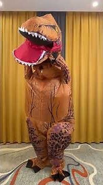 How to Wear Inflatable Dinosaur Costume Funny Blow Up suit for Halloween Entertainments