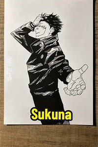 How to draw Sukuna step-by-step