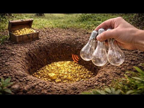 I Found Buried Treasure Underground… Using an Old Bulb 💡👆