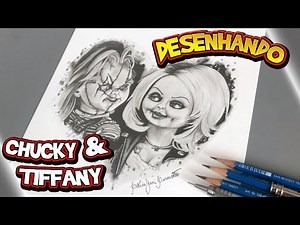 Desenhando Chucky & Tiffany #Chucky #BrideofChucky #drawing #desenhando #timelapse #Tiffany