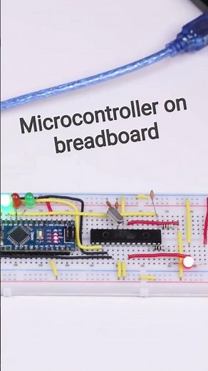 Real Microcontroller Circuit on Breadboard 🧠⚡