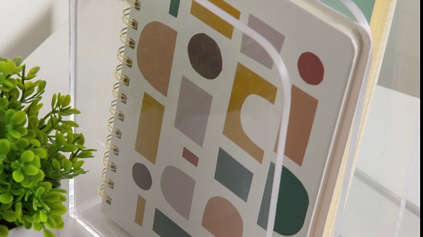 Martha Stewart Brody File Desktop Organizer, 3 Section Desktop File Document Sorter Organizer, File Organizer for Binders, Folders, Files, 8.5" W x 6.5" D, Clear