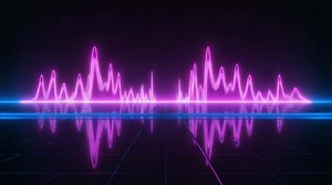 Download Sound Wave Artistry, A dynamic representation of sound, visualized as a vibrant neon wave dancing across a sleek, dark canvas, creating a captivating image of auditory energy for free