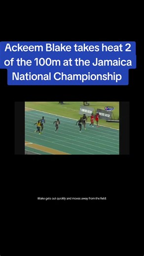 Ackeem Blake 10.11 takes heat 2 of the 100m at the Jamaica National Championship