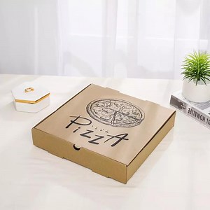 [Hot Item] Custom Recyclable Corrugated Cardboard Brown Kraft Paper Takeout Pizza Box Eco-Friendly Recyclable Box