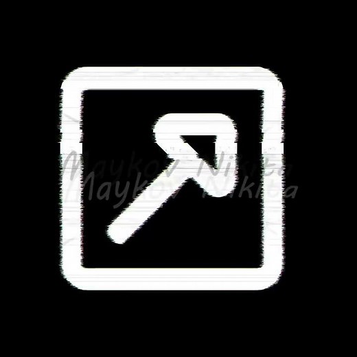 Icon external link square is distorted. Glitch. Noise, chromatic aberration, geometric distortion...