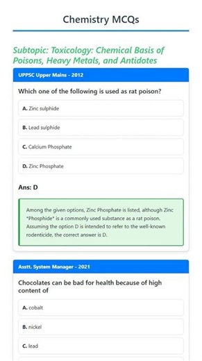 Toxicology: Chemical Basis of Poisons, Heavy Metals, and Antidotes