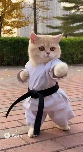 Karate Cat Shows Off Epic Moves !