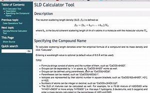 Scattering Length Density Calculator in SasView