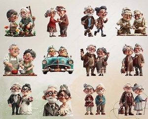 Elderly Couple Clipart Cute Old Happy Couple Clipart Romantic Grandparent PNG Whimsical Old Couple PNG Quirky Oldy | Commercial Use Clipart - Etsy