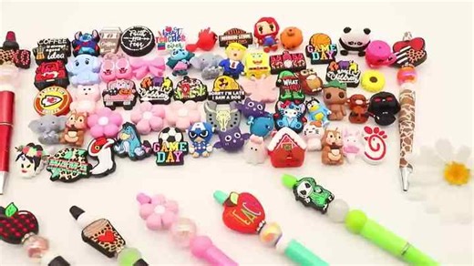 100 Designs 3d Animal Silicone Focal Beads Diy Pen Focal Beads for Jewelry Making Bracelets Keychain Accessories