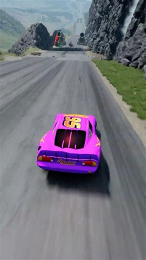 Police Car vs Giant Lava Pit & Spinner Downhill Race #2 |BeamNG.drive