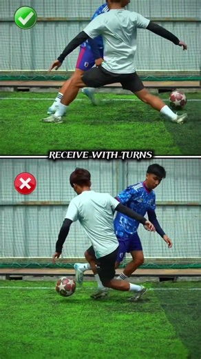 Recive and Turned technique #football #soccer #footballskills #footballshorts #footballtechniques