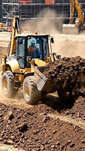 TLB is pushing the soil. #bolldozer #excavator #grander