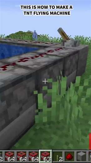 Easiest TNT Flying Machine Tutorial #minecraft #shorts