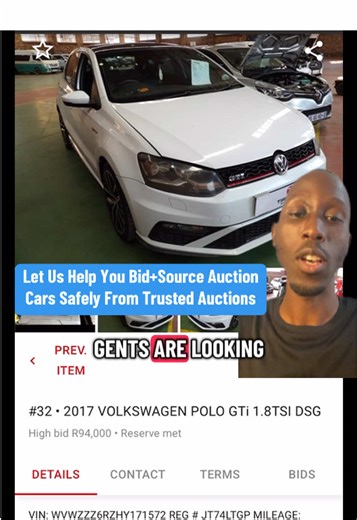 2017 Volkswagen Polo 6c DSG 1.8TSi GTi sold at the auction listed on AuctionHub. Total invoice price calculated using the AuctionHub Auction calculator. Remember: there’s no such thing as buying a car out of auction you have to bid for cars at the auctions. Don’t be scammed.
