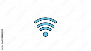 animated active wi-fi signal on a white background. 4k resolution video
