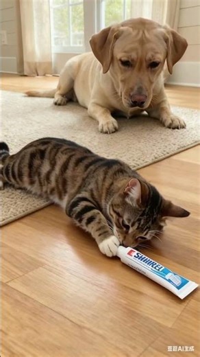 Can the Cat Open the Toothpaste?! 🐱🪥 Too Funny! #Shorts