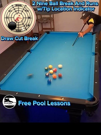 Back to back nine ball clearances w/tip location indicator (Free Pol Lessons)