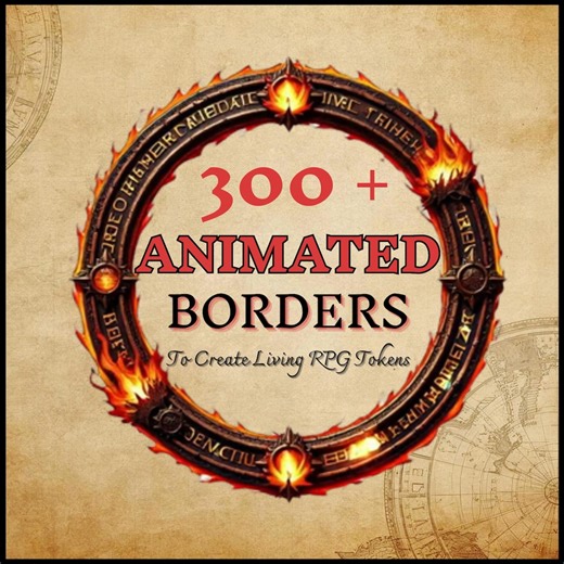 300  Animated Token Frames -  RPG Token Borders - Game Masters - Digital Border for DnD or RPG games - Compatible with Foundry VTT, Roll20
