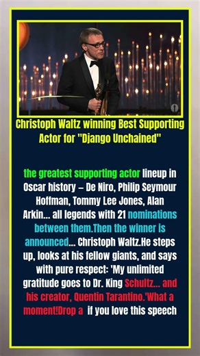 Christoph Waltz winning Best Supporting Actor for Django Unchained#shorts