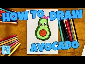 How to draw a AVOCADO step by step easily for kids - Art tutorials for kids