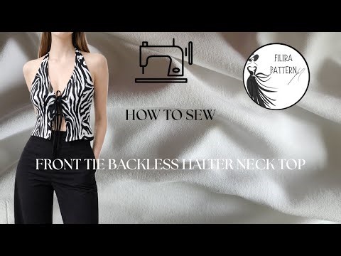 DIY Halter Neck Top | Open Back & Double Bow Front | Sewing Tutorial