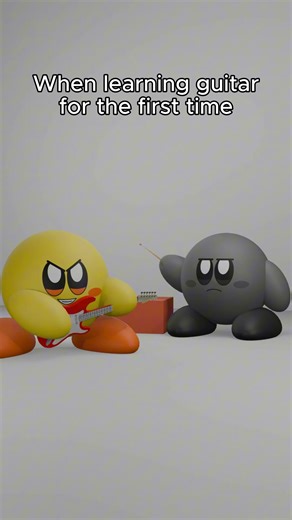 learn guitar (3D animation meme) #animation #funny #memes #shorts #cute #cartoon #kirby