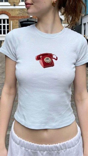 Retro Red Telephone Graphic Tee | Fitted Unisex Cotton Top - Etsy