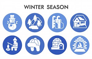 Modern winter season Infographic design template with icons. Winter...